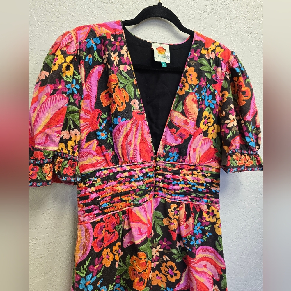 FARM Rio Vibrant Floral Puff Sleeve Dress - Picture 7 of 14
